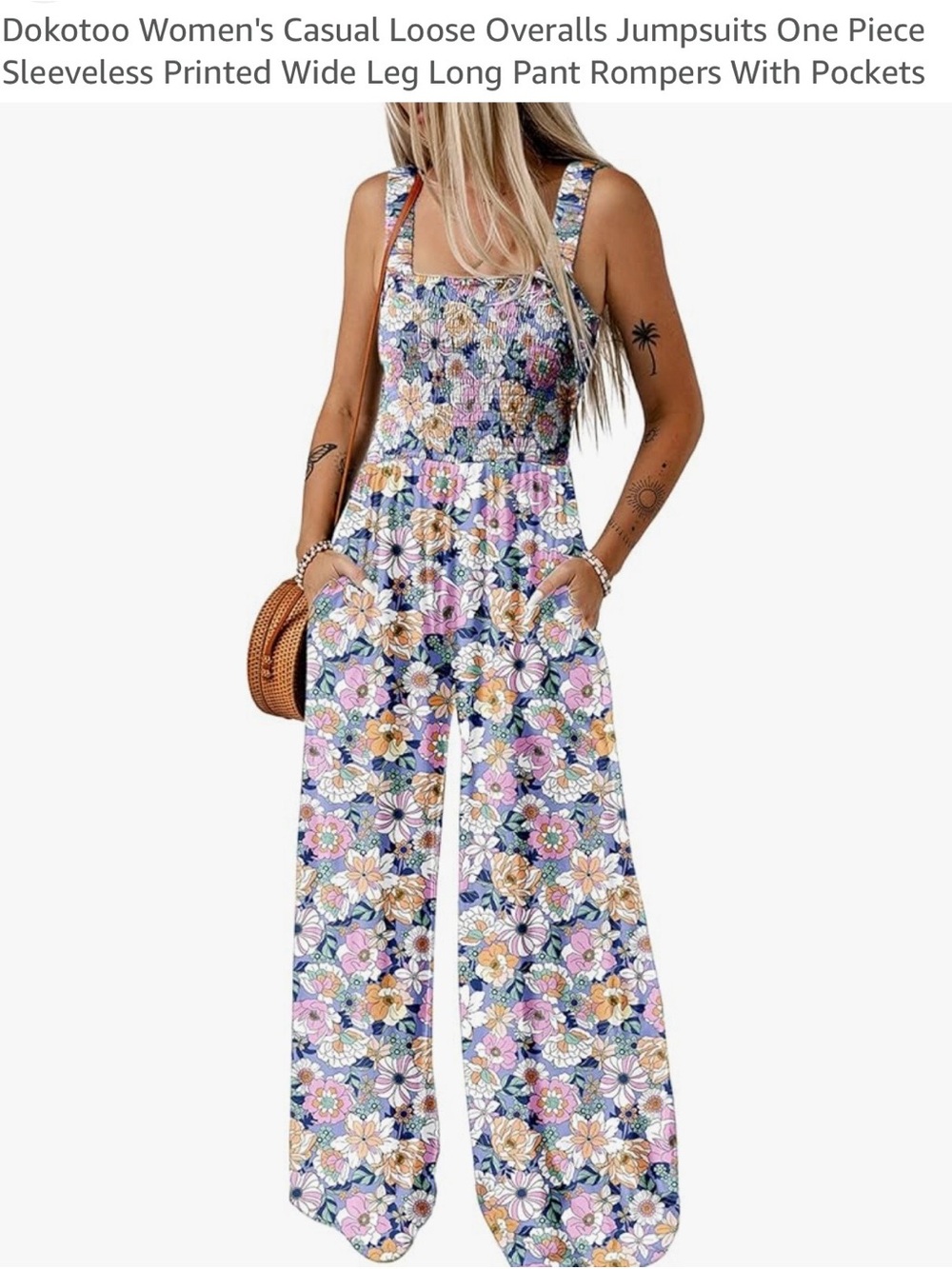 Women’s Dokotoo Floral Wide-Leg Jumpsuit XS